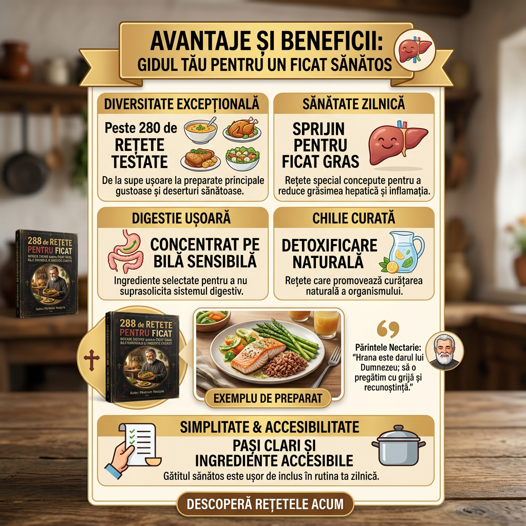 288 de Rețete pentru Ficat Bucate Ușoare pentru Ficat Gras, Bilă Sensibilă și Digestie Curată